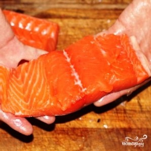 Филе лосося с оливками на пару - фото шаг 1