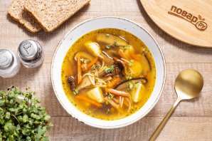 Постный грибной суп из сушеных грибов - фото шаг 14