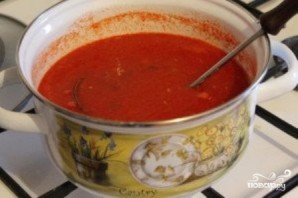 Томатный суп с сухариками - фото шаг 10