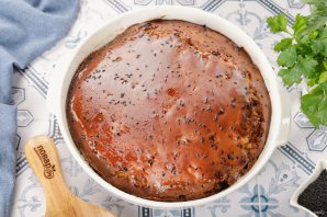 Заливной пирог с капустой на кефире - фото шаг 12