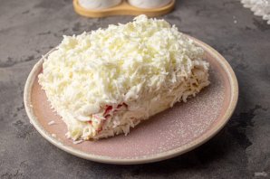 Закусочный торт из крабовых палочек "Снегурочка" - фото шаг 9