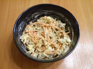 Салат с корейской морковью и печенью - фото шаг 4