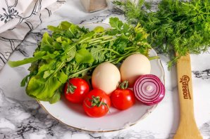 Салат с рукколой и яйцом пашот - фото шаг 1