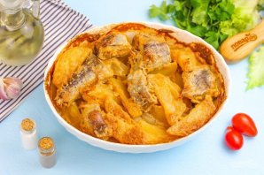 Минтай в духовке с картофелем - фото шаг 7