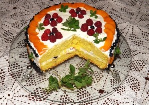 Торт бисквитный с фруктами - фото шаг 10