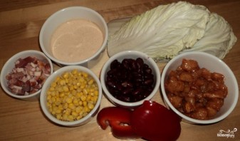Мясной салат с болгарским перцем - фото шаг 1