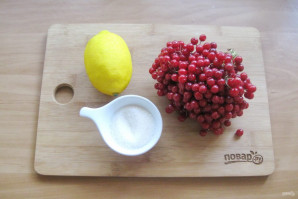 Калина с лимоном и сахаром на зиму - фото шаг 1