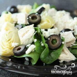 Салат с курицей, шпинатом и сыром - фото шаг 4