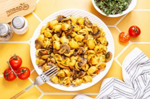 Макароны с шампиньонами - фото шаг 10