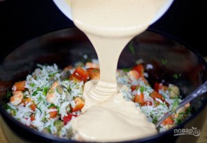 Грибной салат с креветками и рисом - фото шаг 9