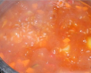 Вегетарианский суп с рисом - фото шаг 9