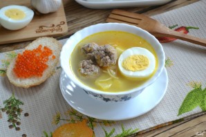 Суп с фрикадельками и яйцом - фото шаг 9