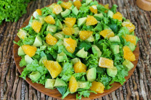 Зеленый салат с апельсинами - фото шаг 5
