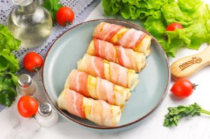 Блинчики с сыром и беконом - фото шаг 12