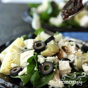 Салат с курицей, шпинатом и сыром - фото шаг 5