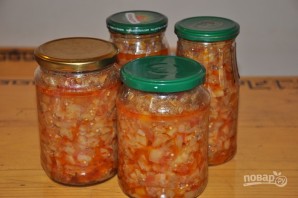 Салат на зиму с баклажанами и помидорами - фото шаг 7