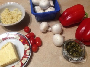 Перец, запеченный с пастой, грибами и сыром - фото шаг 1