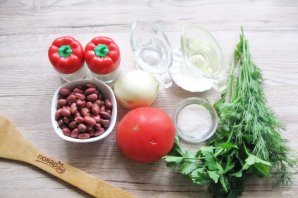 Салат с фасолью и маринованным луком - фото шаг 1