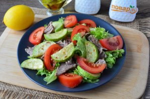 Теплый салат с говядиной и кабачками - фото шаг 10