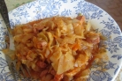 Тушеная капуста с сардельками