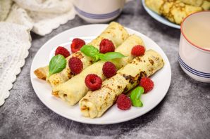 Блинчики с творожным кремом