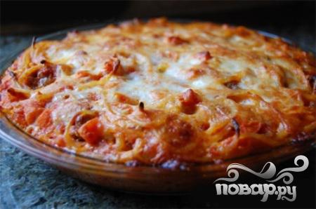Рецепт Пирог из спагетти, помидоров и говядины