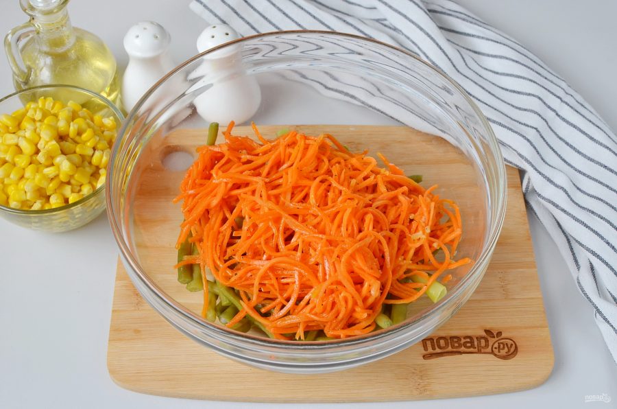 Вкусный салат с корейской морковкой