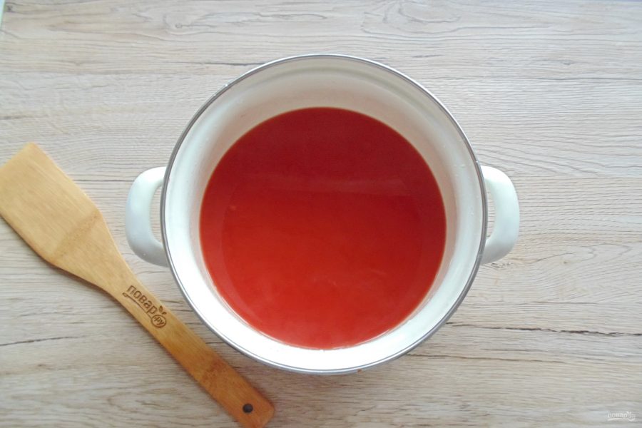 Томатный сок с базиликом на зиму