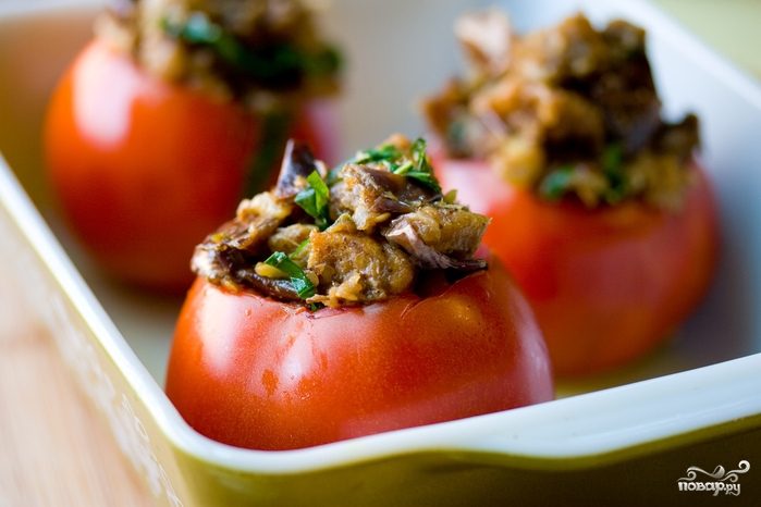 Рецепт Запеченные помидоры с грибами