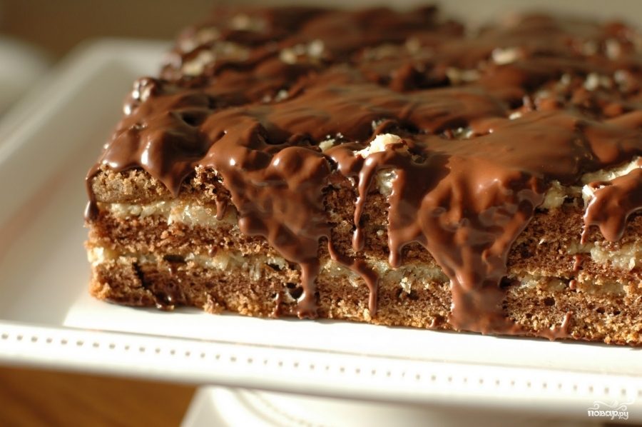Рецепт Шоколадный торт с немецкой шоколадной глазурью