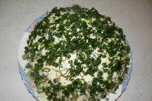 Салат с кальмарами и грибами