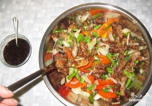 Говядина по-китайски с овощами