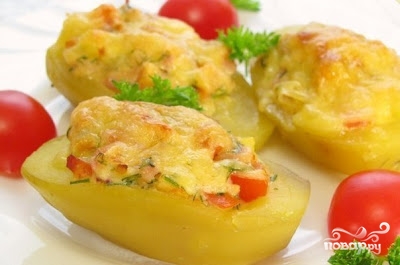 Рецепт Картошка с помидорами и фаршем