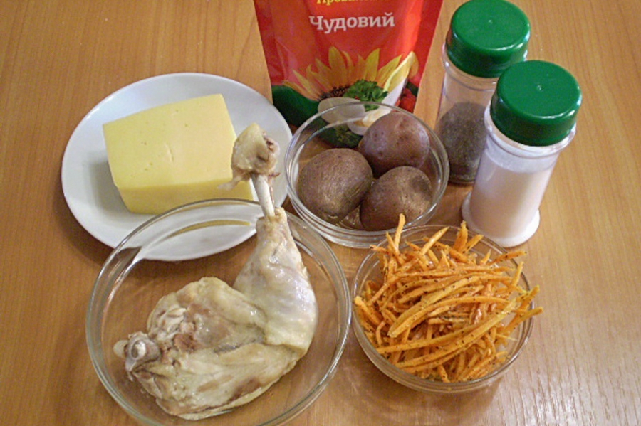 Рецепт Салат с курицей и корейской морковкой