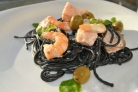 Спагетти с чернилами каракатицы в сливочном соусе