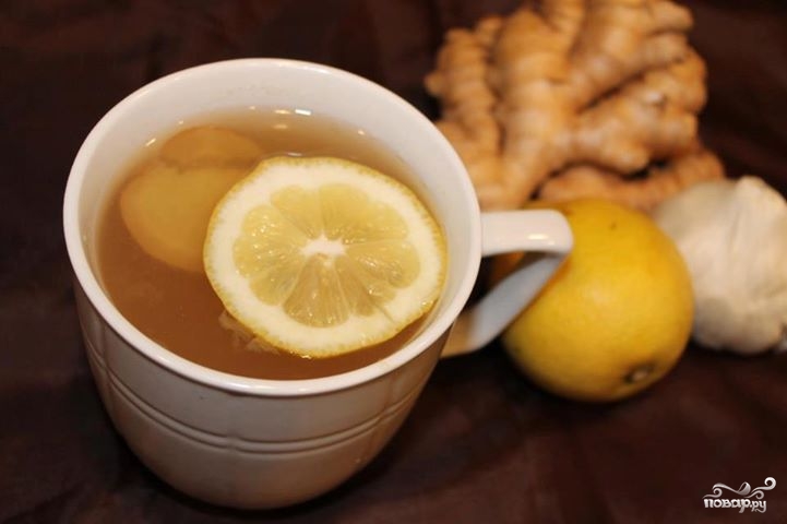 Рецепт Имбирный чай с чесноком