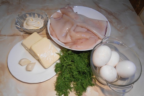 Рецепт Кальмары с плавленым сыром