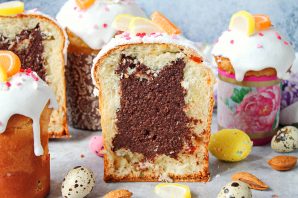 Кулич с шоколадной начинкой