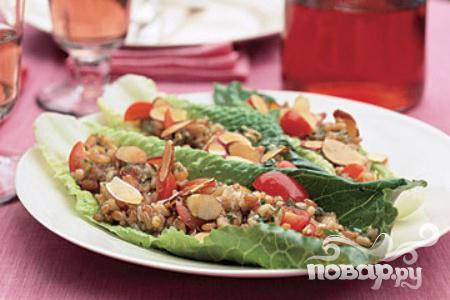 Рецепт Салат с рисом, помидорами и миндалем