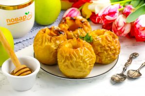 Яблоки с медом в аэрогриле