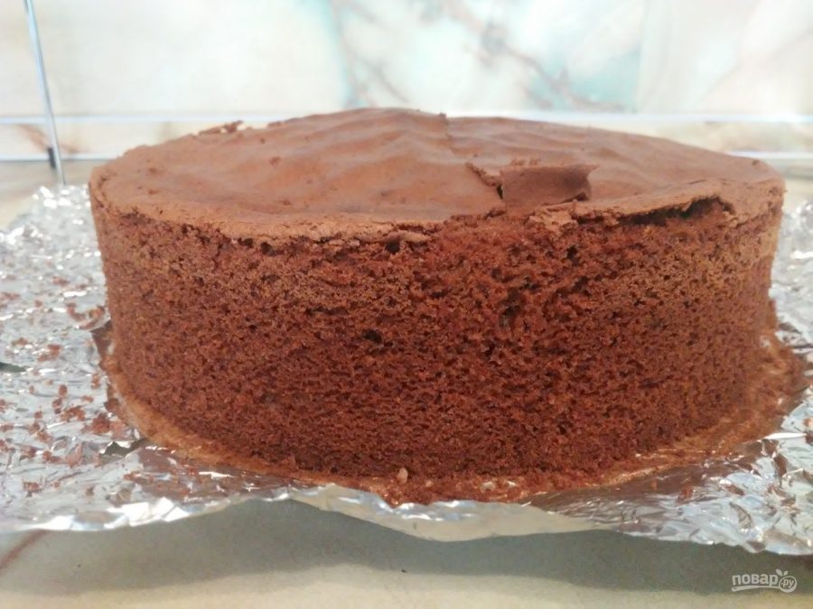 Шоколадный бисквит с разрыхлителем рецепт с фото пошагово