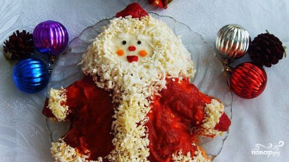 Рецепт Салатик "Дед Мороз"