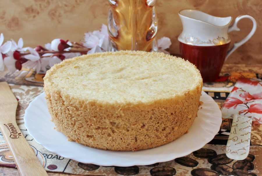 Бисквит рецепт в духовке пышный для торта пошагово с фото в домашних
