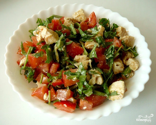 Рецепт Салат куриный с помидорами