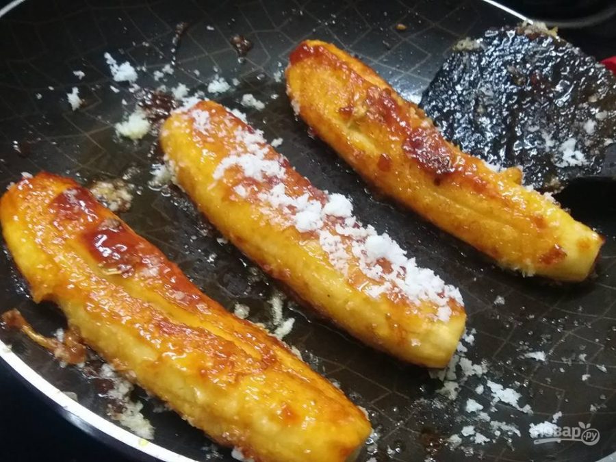 Жареные бананы на сковороде рецепт с фото пошагово в домашних