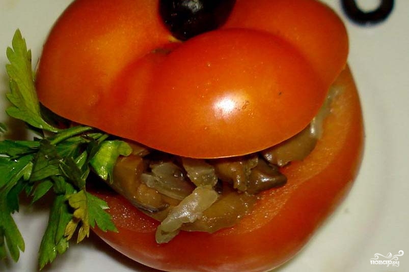 Рецепт Помидоры, фаршированные солеными грибами