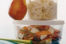 Коричневый рис с овощами и тофу