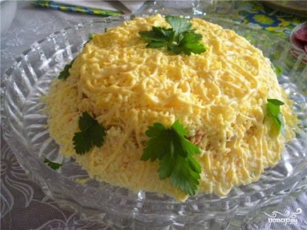 Рецепт Салат "Мимоза" с рисом