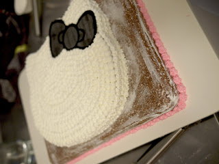 детский торт на день рождения девочке Hello Kitty приготовление.