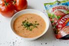 Суп с помидорами, сыром и кетчупом